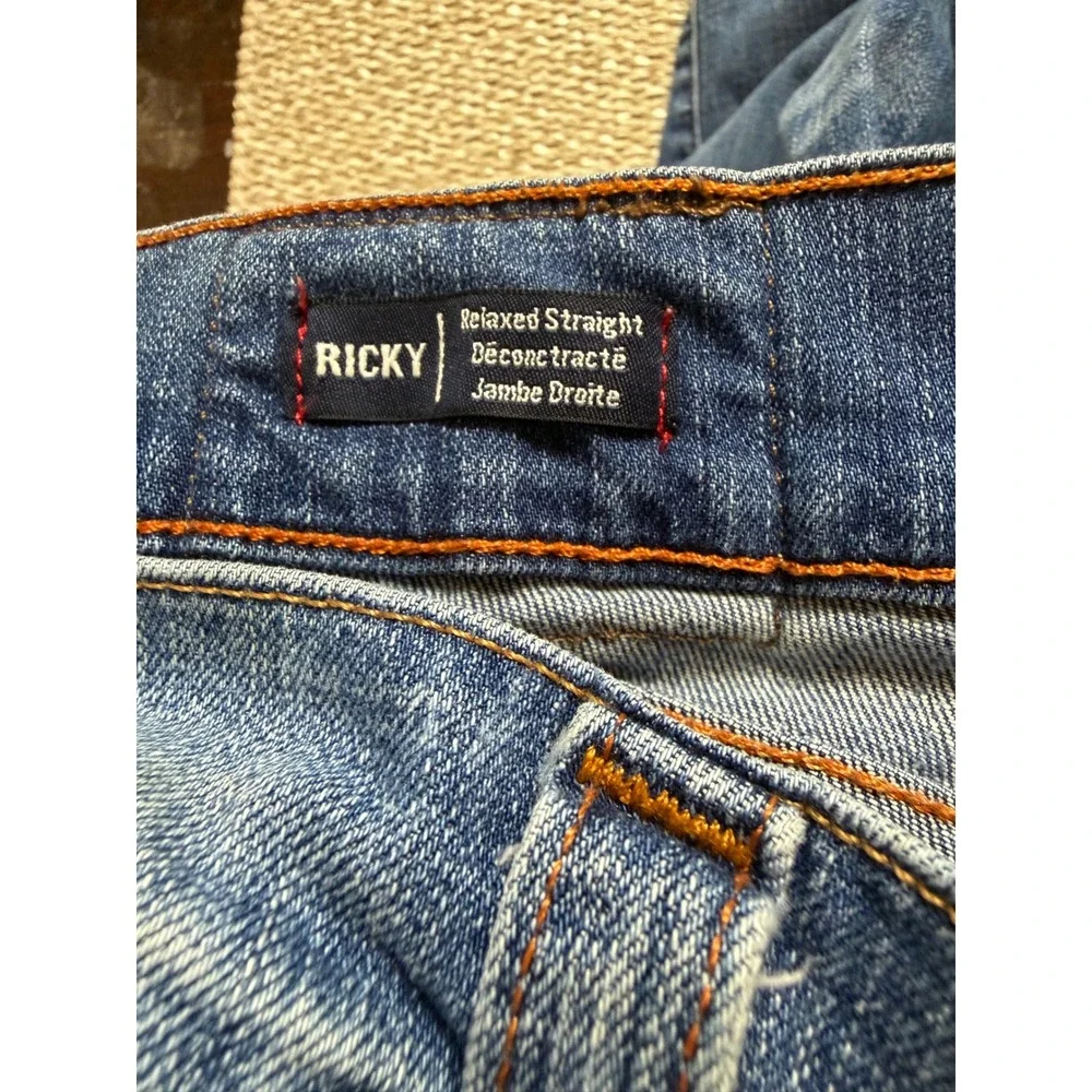True Religion Ricky Relaxed Straight Leg Jeans Mens 36 Medium Wash Blue Denim